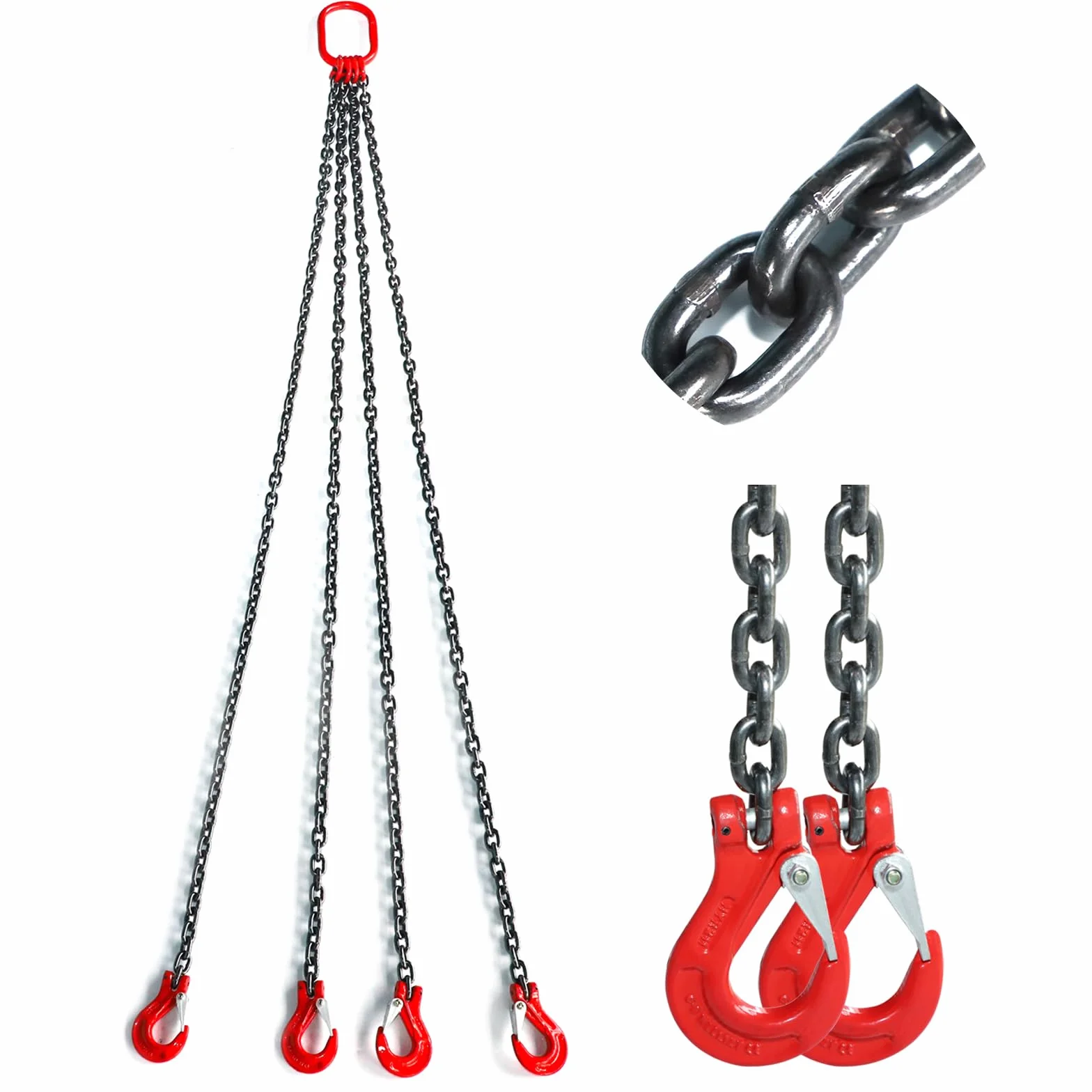 Cadena de Elevación G80 3000 kg 4 Cadenas con Ganchos