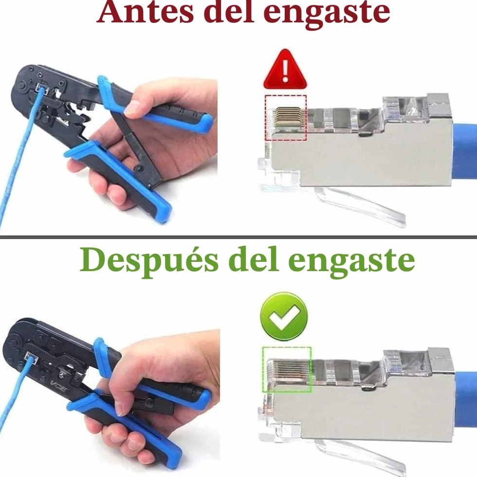 VCELINK Crimpadora RJ45 RJ12 RJ11 Ethernet 8P8C Cortar Pelar