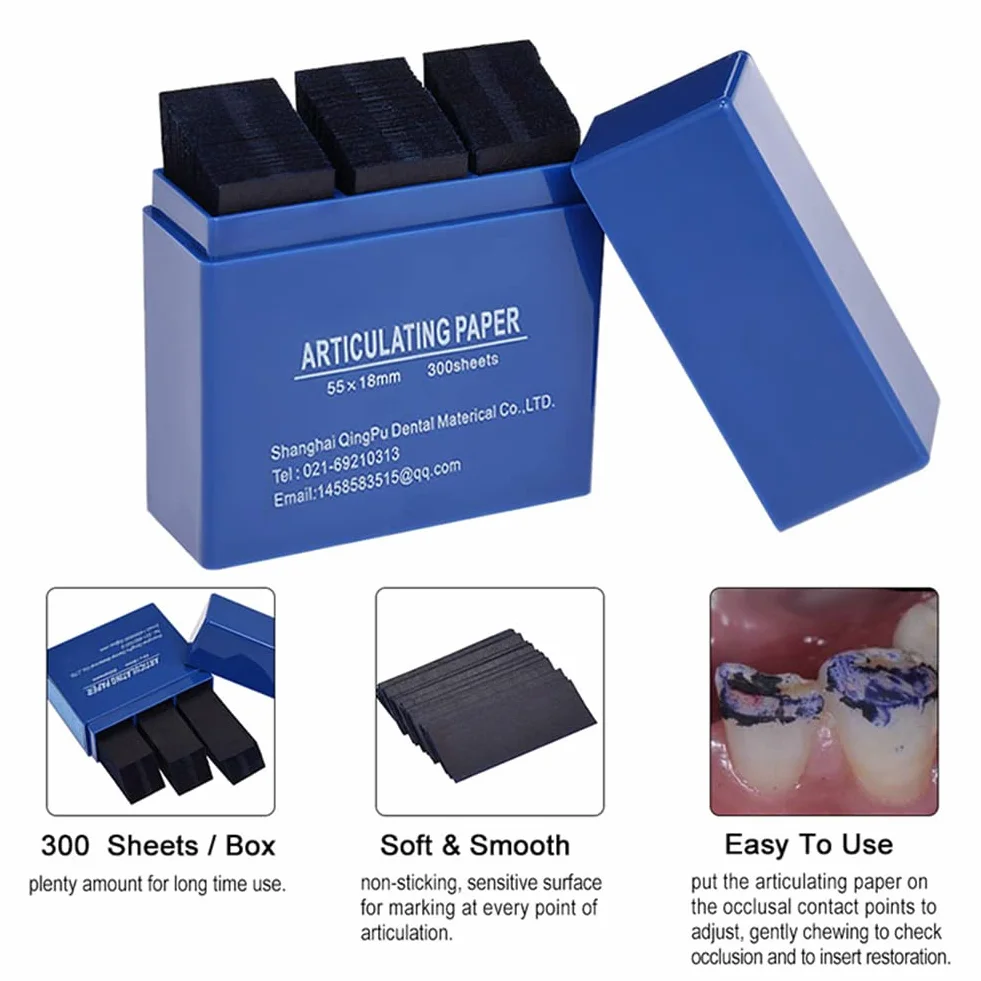 Papel de articulación 600 unidades tiras cuidado dental azul