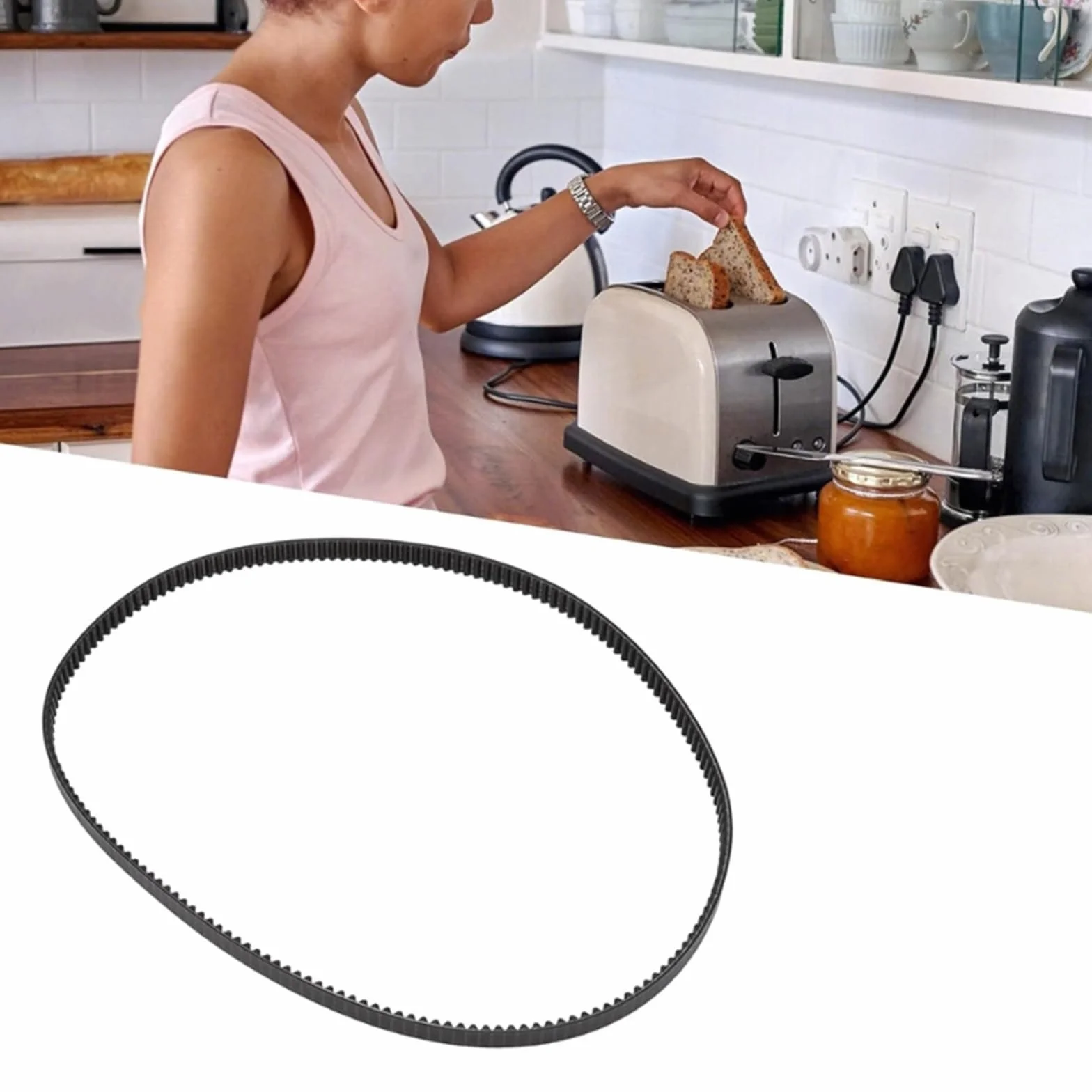 Correa de transmisión 148 Dientes 444 mm para Electrodomésticos de Cocina Amasadora Pan