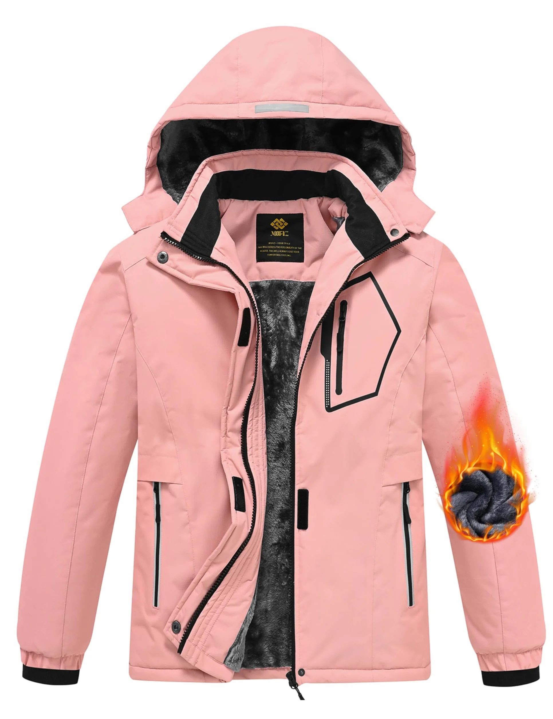 MoFiz Chaquetas Niña Invierno Chaqueta de Esquí Nina Chaqueta Ski Junior Abrigos Invierno Ski Jacket con Capucha