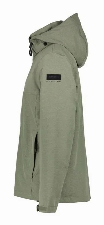 Icepeak AALEN - Chubasquero para hombre, 100% poliéster, capucha extraíble, impermeable, senderismo y exterior, verde claro, 50