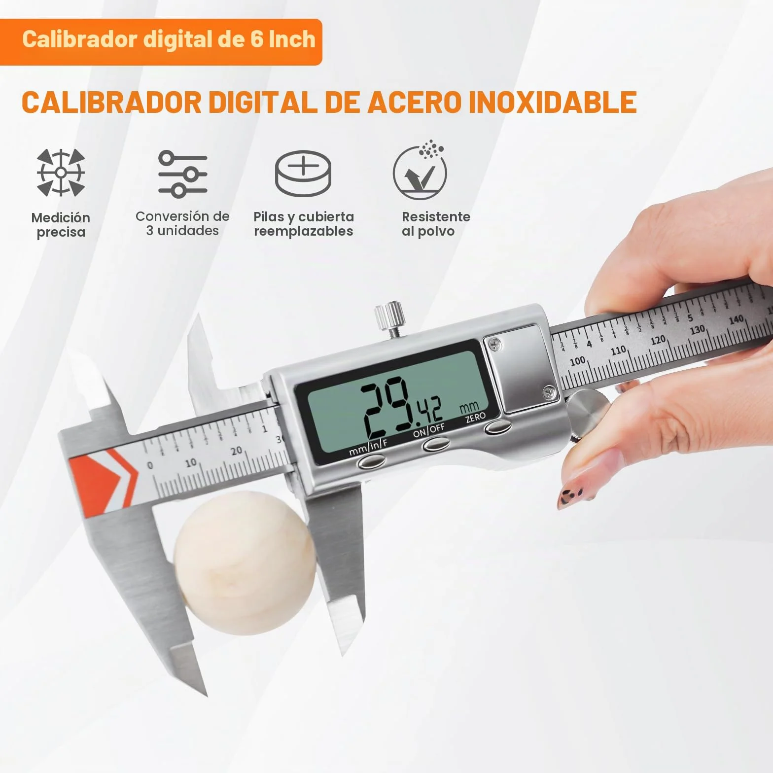 HARDELL Calibre Digital 150mm Pie de Rey Acero Inoxidable LCD