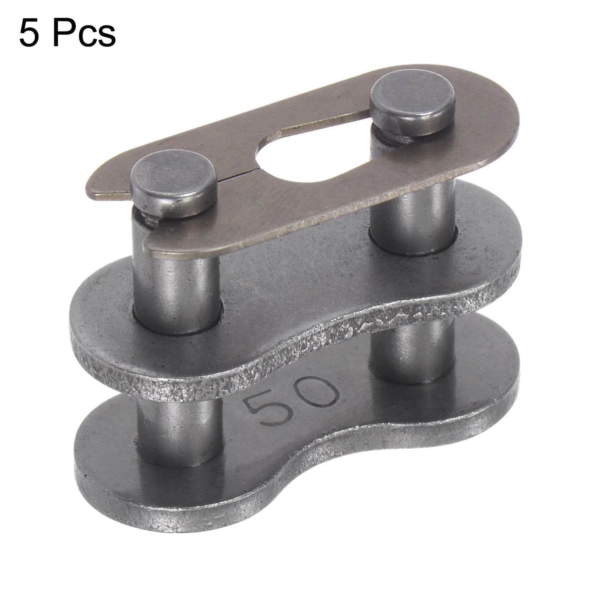 sourcing map 5 rodillos de eslabones de conector maestro de cadena #50 acero al carbono 5/8 pulgadas