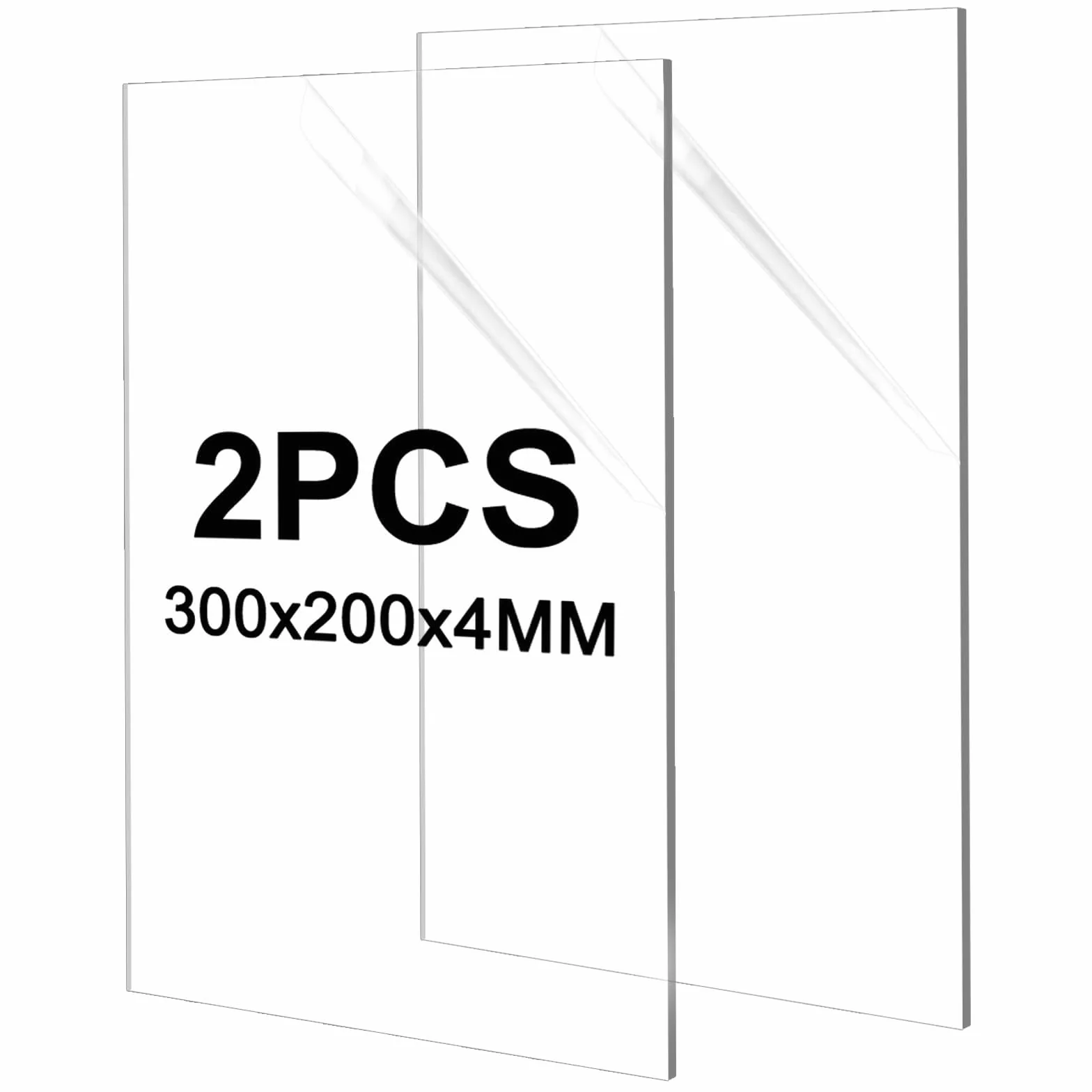 Planchas de Metacrilato Transparente 300x200x4mm, Paneles de Vidrio Orgánico para Manualidades y Bricolaje