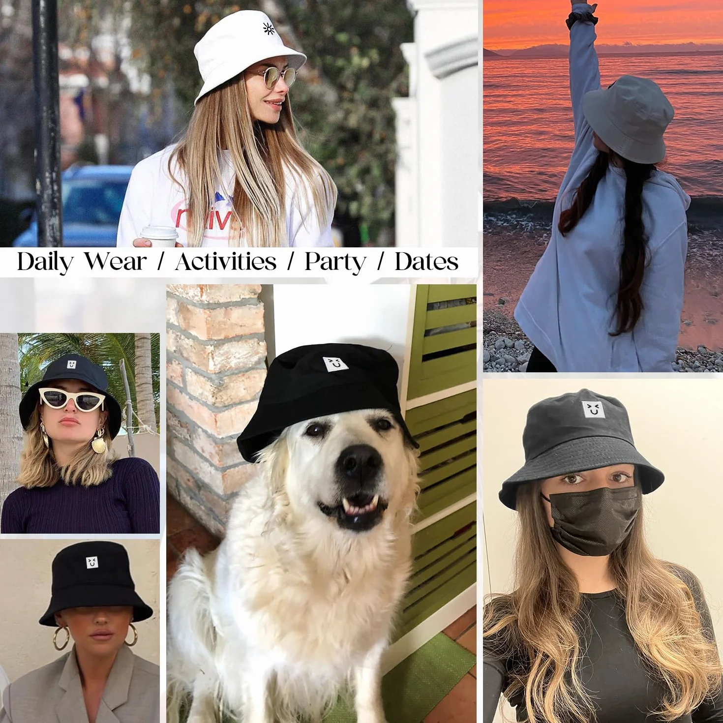 Nadeer Gorro de Pescador Mujer Sombrero de Pescador Plegable Sombrero de Cubo Algodón Bucket Hat para Hombre Unisex Verano Senderismo al Aire Libre