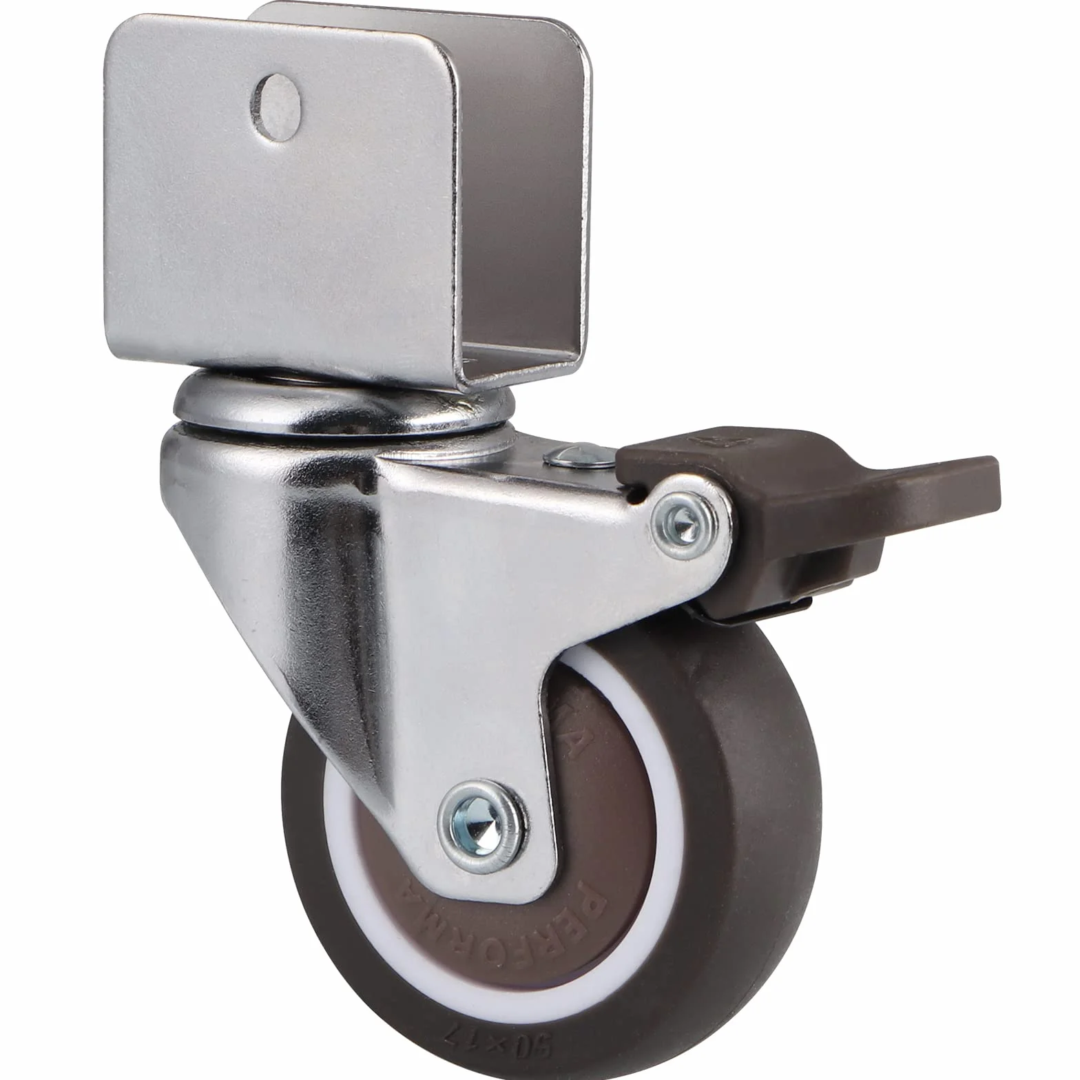 Skelang Ruedas Giratorias Tipo U 50mm con Freno de Goma para Muebles, Capacidad 27kg