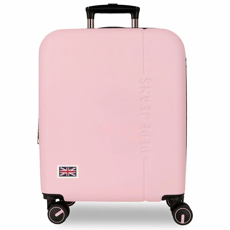 Pepe Jeans Aris Maleta de Cabina Rosa Claro 40x55x20 cm Rígida ABS Cierre de combinación Integrado 37L 2,6kg 4 Ruedas Dobles Extensible Equipaje de Mano by Joumma Bags