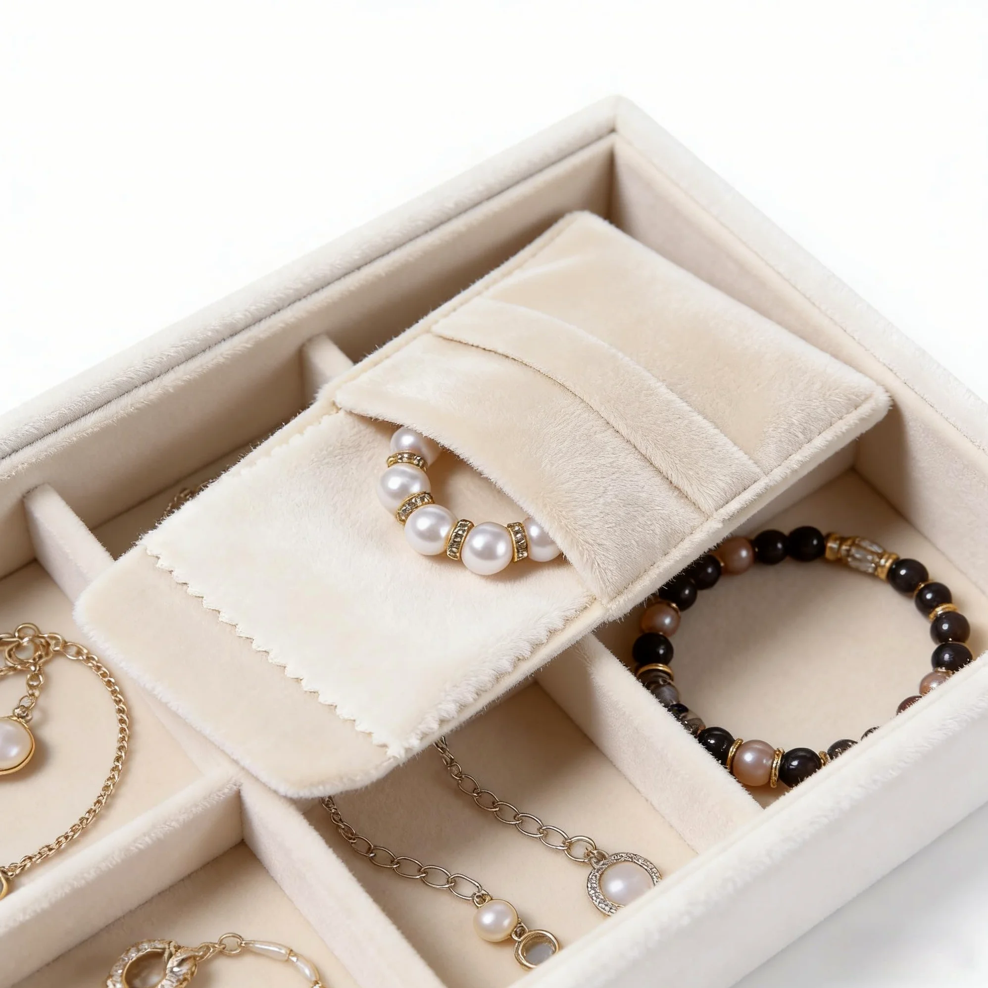 Juego de bolsas de microfibra para joyas con correa fija, bolsas de almacenamiento de tacto suave de terciopelo para anillos, aretes, collares, pequeñas para bolsas para boda, para regalos, accesorios
