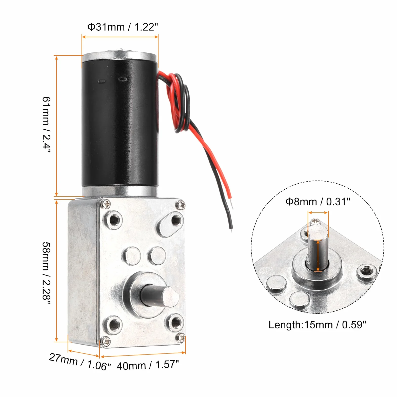 sourcing map Motor reductor reversible 12 V CC 10 RPM 8 mm eje D engranaje helicoidal alto par