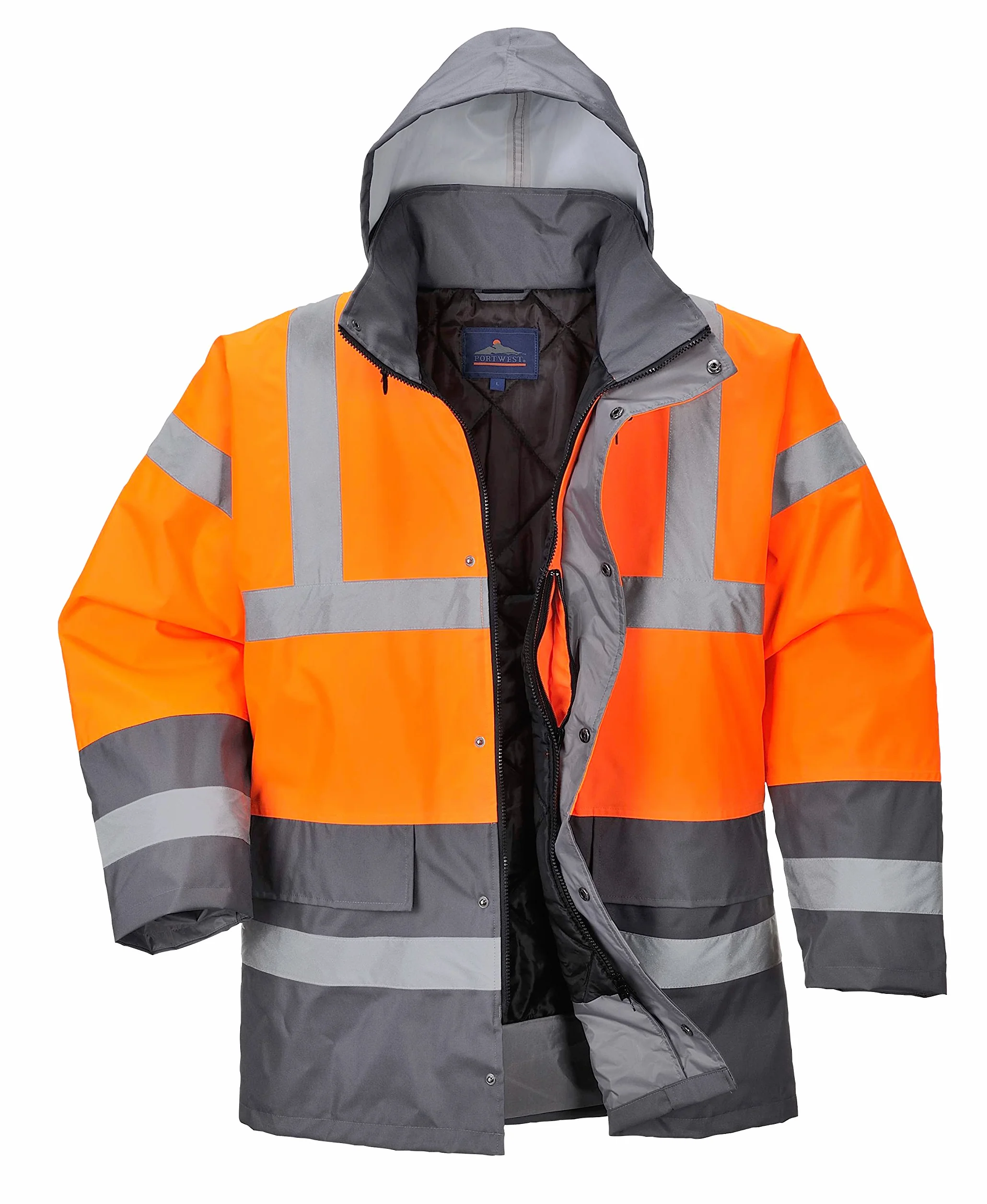 Portwest Parka Bicolor Traffic Alta Visibilidad Tamaño XXXL Color Naranja/Gris S467OGYXXXL