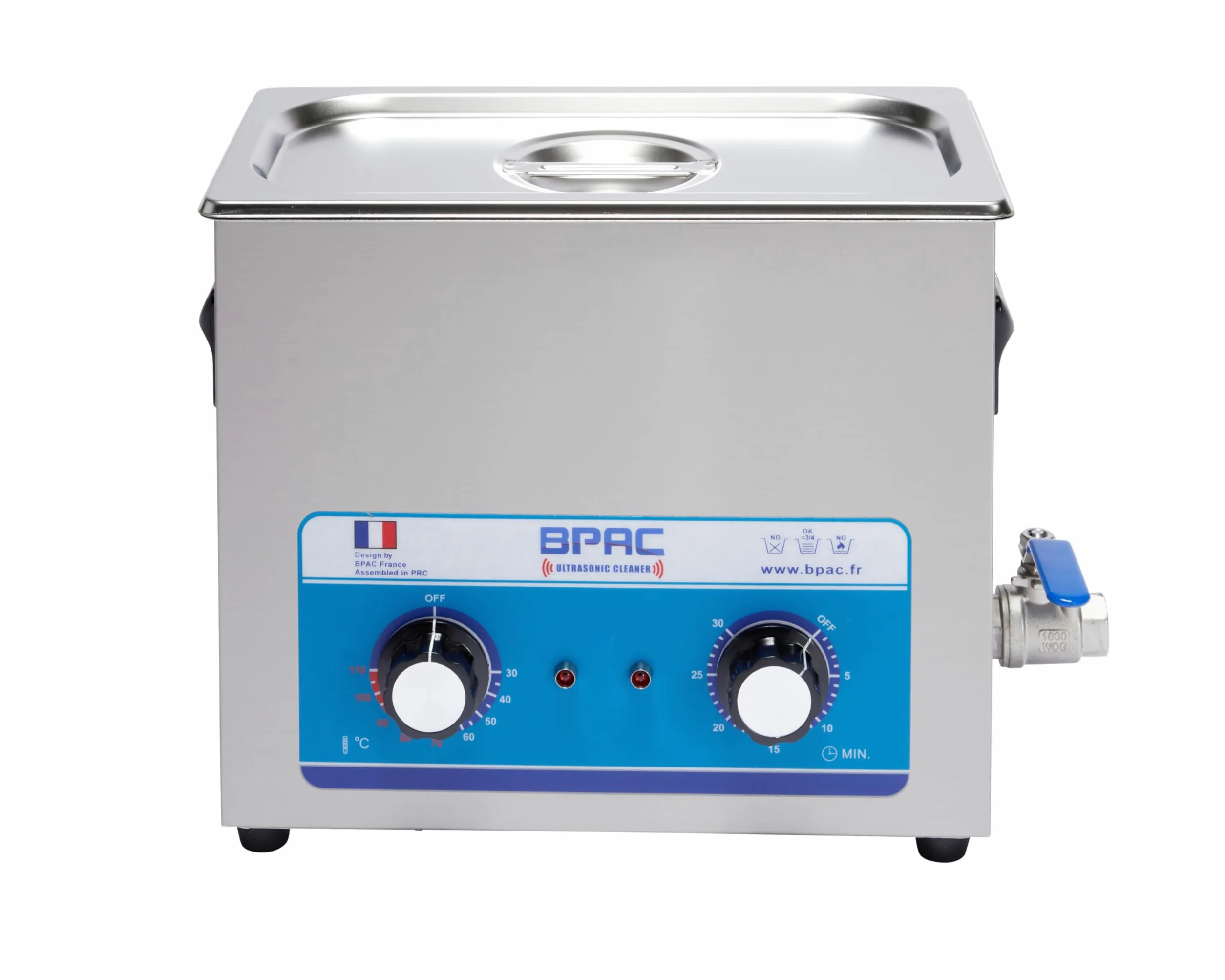 BPAC Limpiador Ultrasonidos Analógico 6L - Ultrasonic Cleaner - Limpiador Joyas Ultrasonidos - Potencia 180 W - Apto para Uso Doméstico y Profesional - Marca Francesa