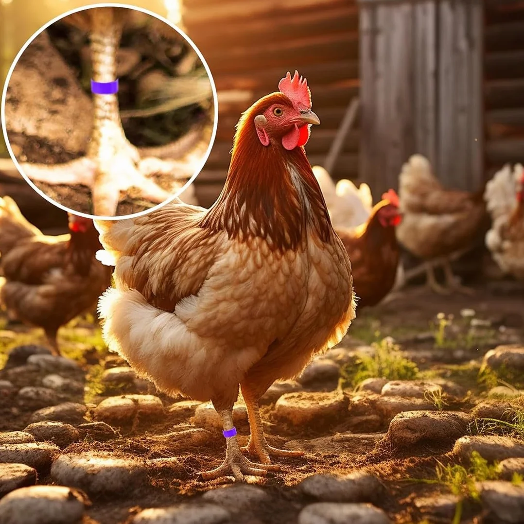JEYORZY 60 Pcs Gallinas Anillas, Anillo de Pie de Pollo, Anillos de Marcado para Pollos, Gansos, Patos