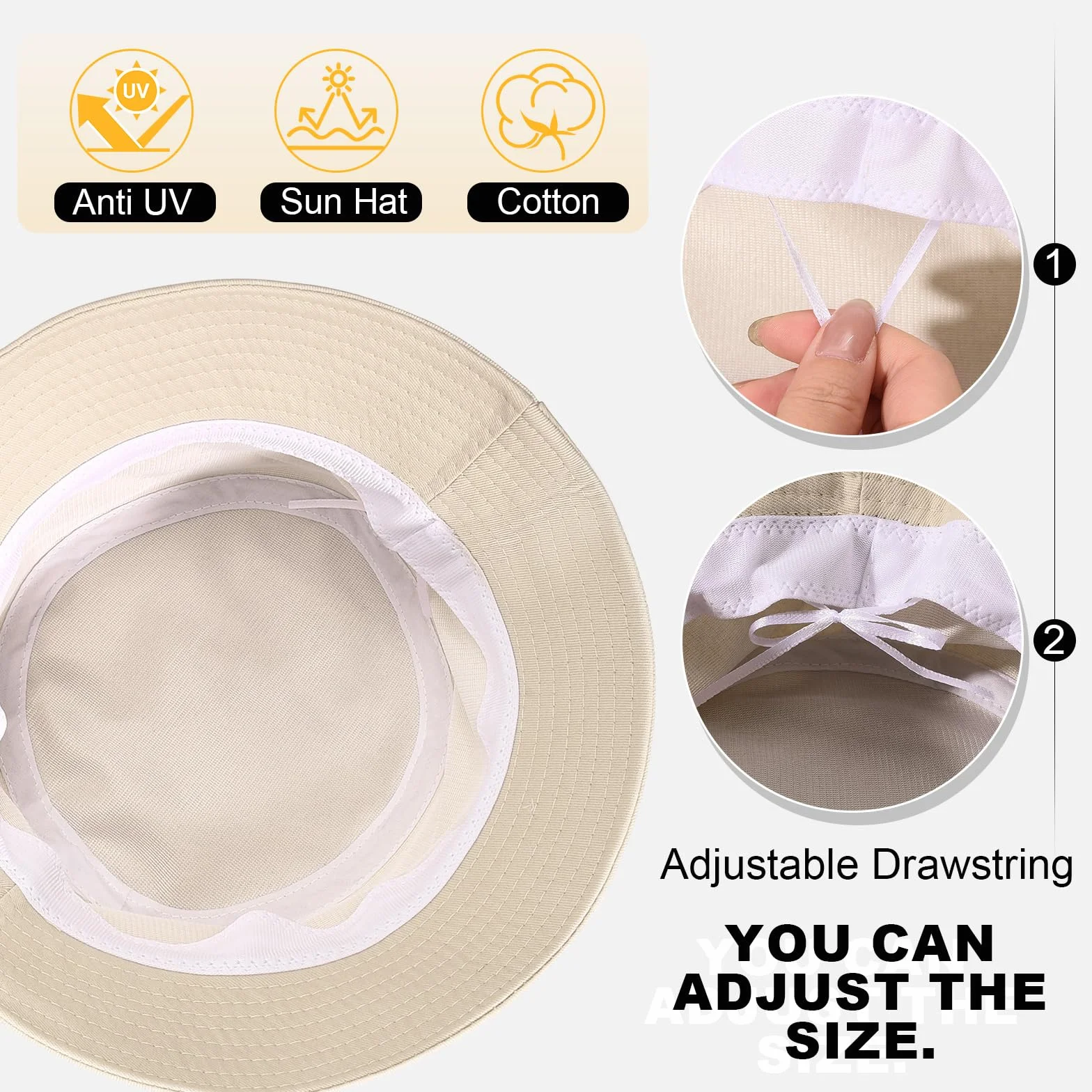 Nadeer Gorro de Pescador Mujer Sombrero de Pescador Plegable Sombrero de Cubo Algodón Bucket Hat para Hombre Unisex Verano Senderismo al Aire Libre