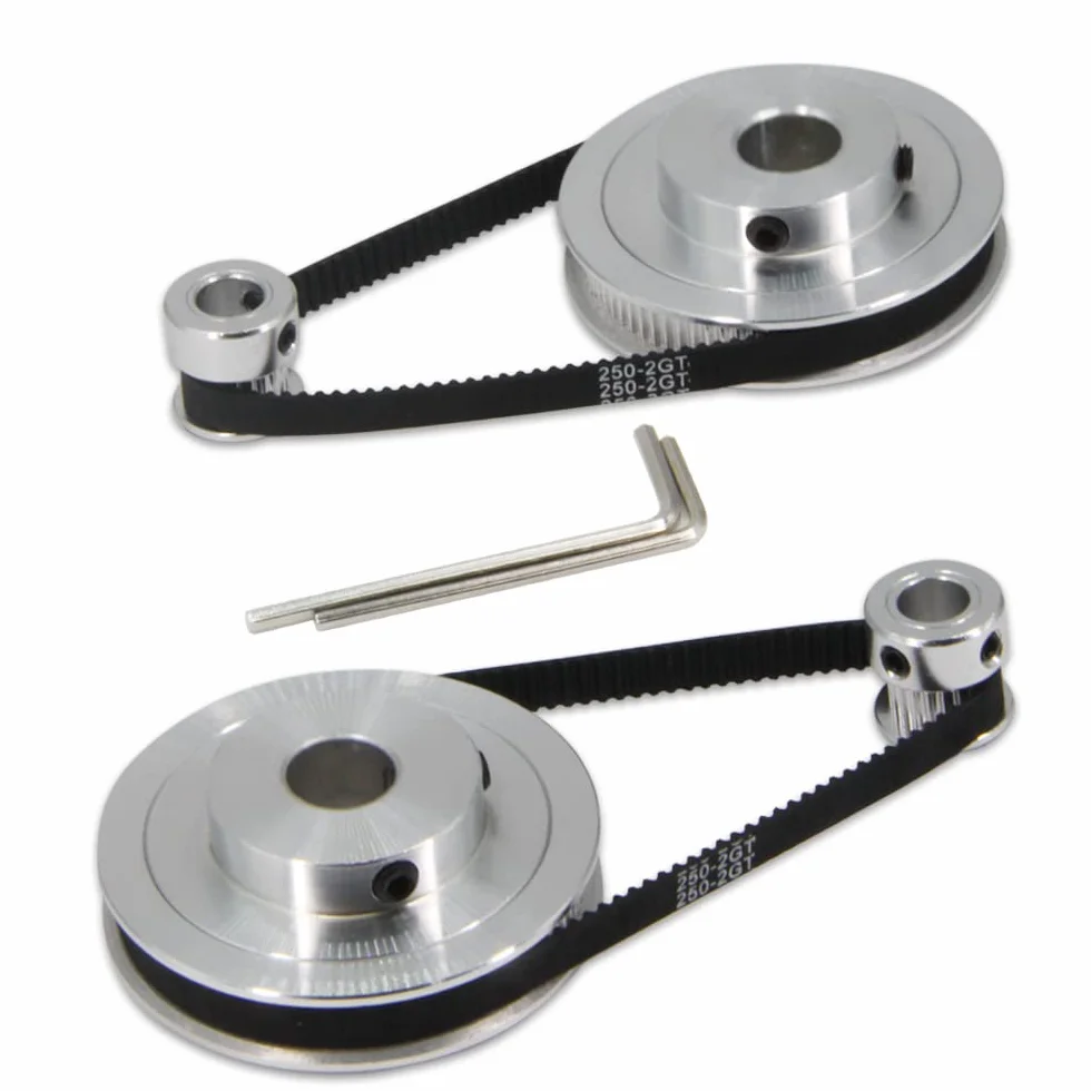 Polea de correa dentada GT2 de aluminio 20-80 dientes 10mm 6mm 2 unidades