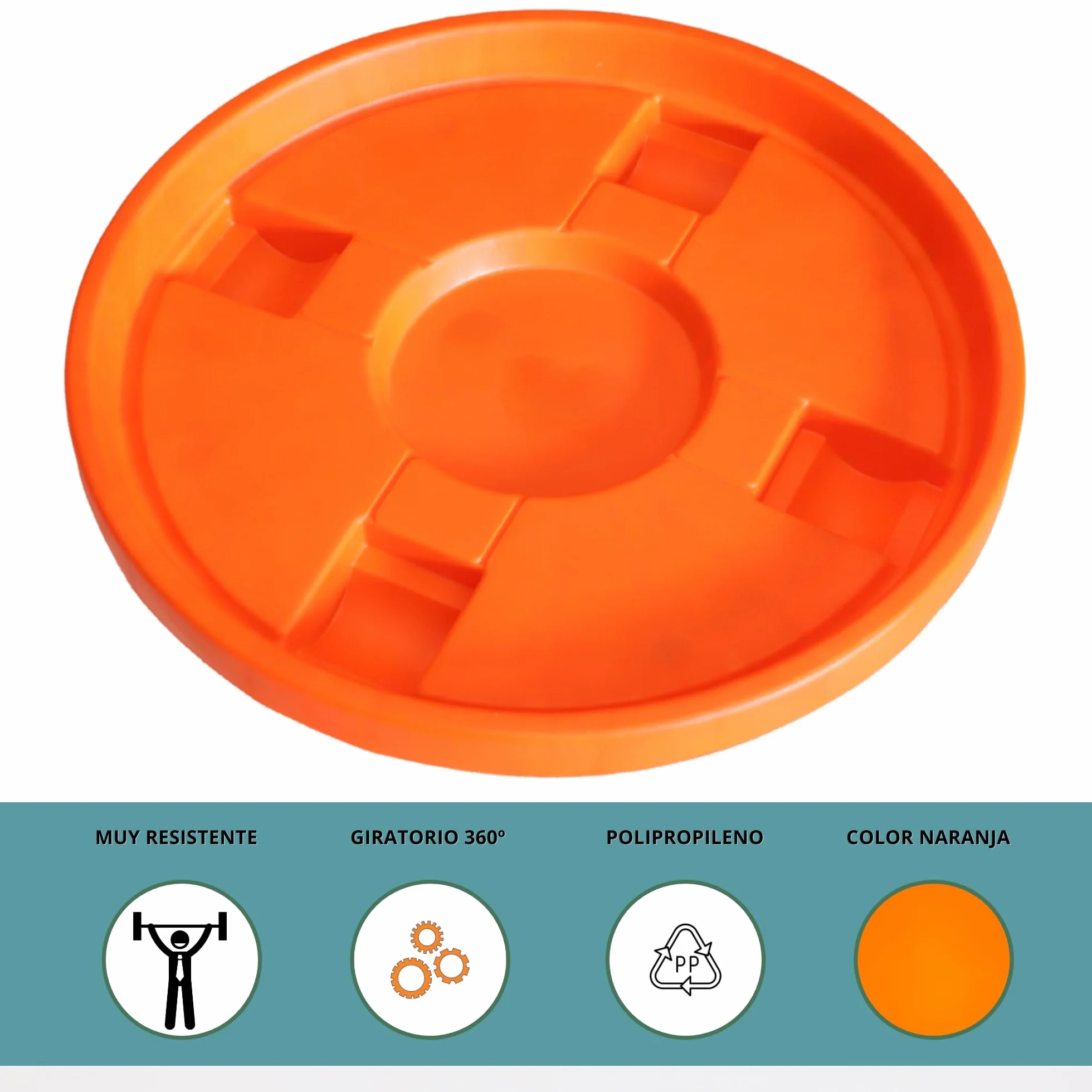 TECHZOCO Soporte para bombona butano Portabombonas Carro Porta bombona Gas Plástico 4 Ruedas 33,5 cm Naranja