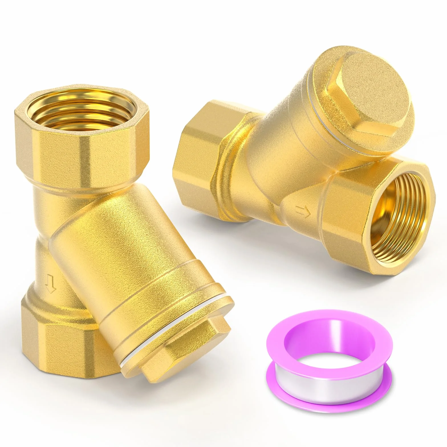 Válvula de filtro de malla en Y de latón DN15 1/2" BSP rosca hembra para separación de agua y aceite