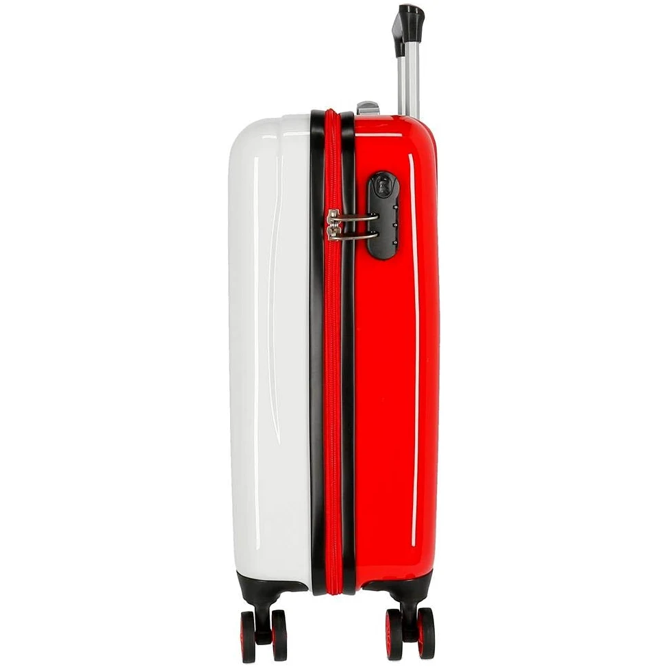 Disney Mickey True Love Maleta de Cabina Blanco 38x55x20 cms Rígida ABS Cierre combinación 34L 2,6Kgs 4 Ruedas Dobles Equipaje de Mano