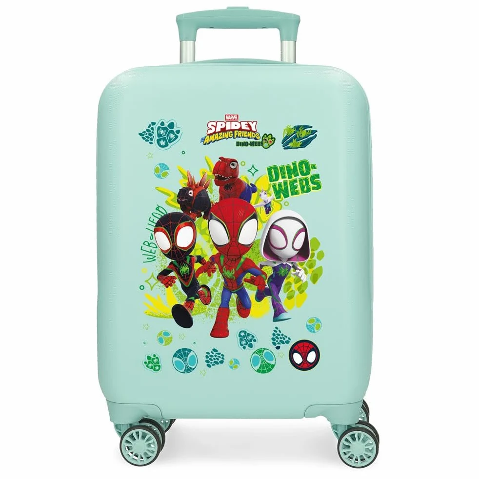 Disney Marvel Dino-Webs Maleta Infantil Rígida Cierre de combinación Lateral 4 Ruedas Equipaje de Mano está Fabricada en ABS, un Material rígido y Ligero.