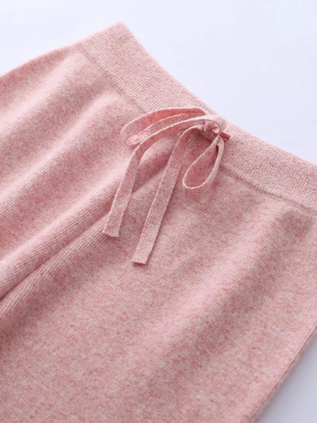 Pantalones anchos de punto 100 % lana merino para mujer, básicos, suaves, cálidos, cachemira, cintura elástica