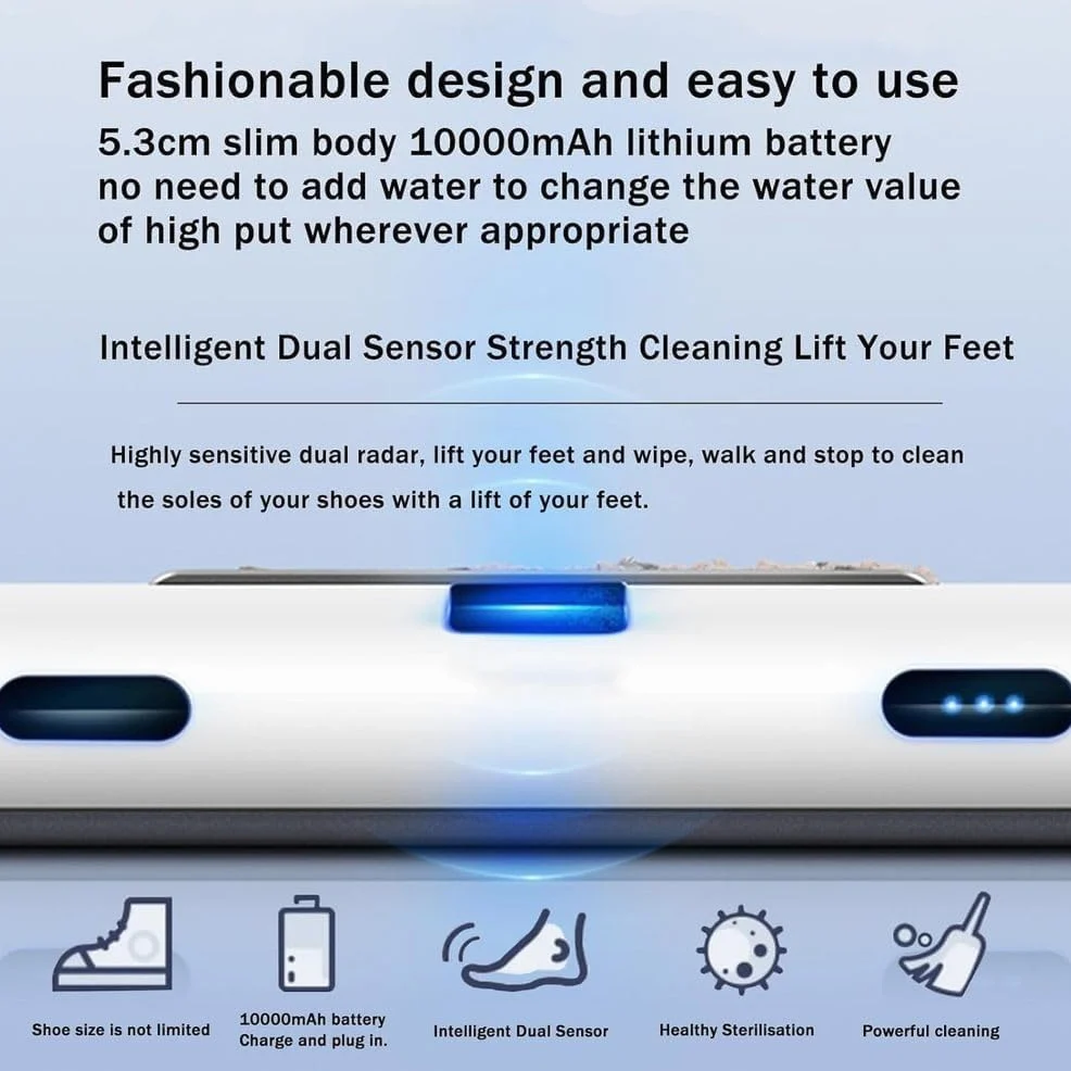 Pulidora automática de zapatos recargable con sensor de inducción, limpieza rápida 5S, cuidado y mantenimiento sin esfuerzo para todos los calzados