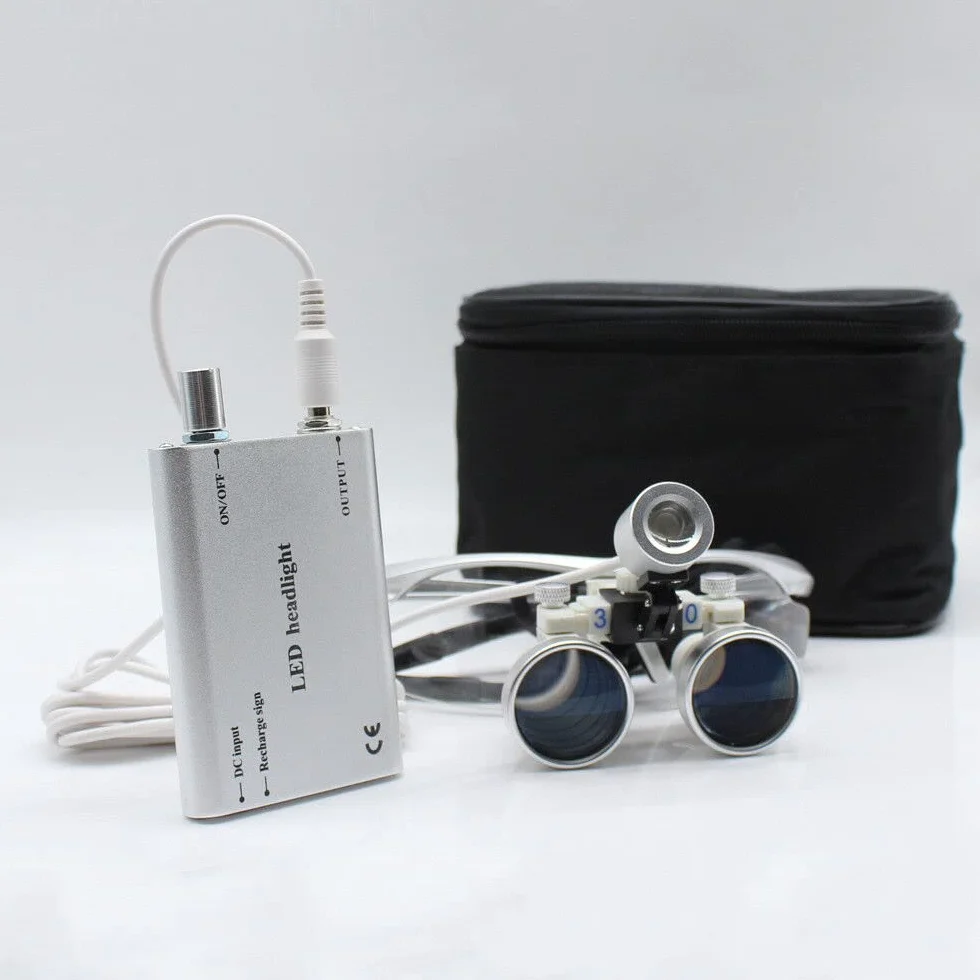 Dental Lupa Dentista 3,5x 420 mm z LED Faro Headlight