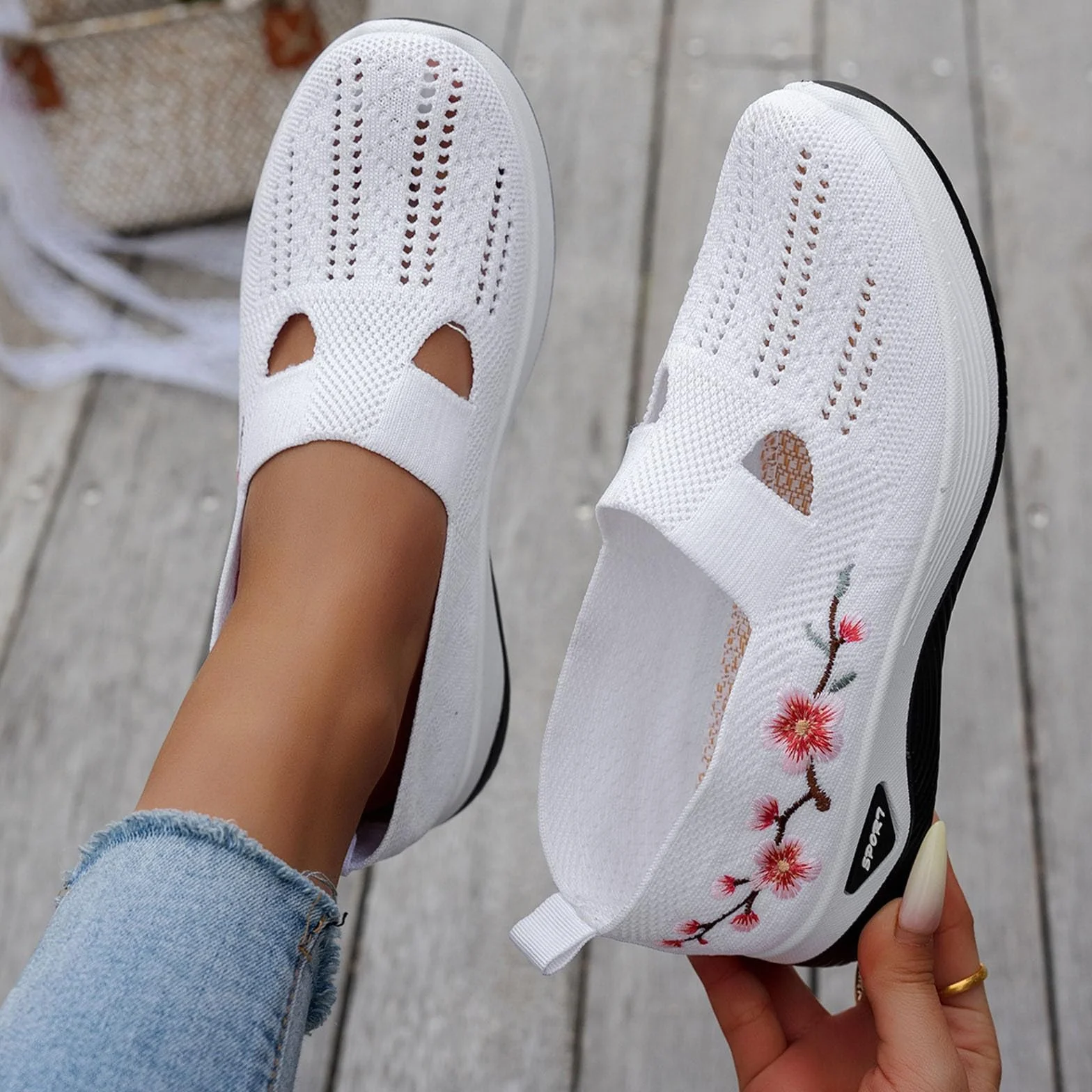 Zapatillas Ortopedicas para Mujer Zapatos sin Cordones para Caminar Ortopedicos Zapatos Mujer Comodos y Ligeros Sandalias Transpirables y Antideslizantes Zapatillas Malla