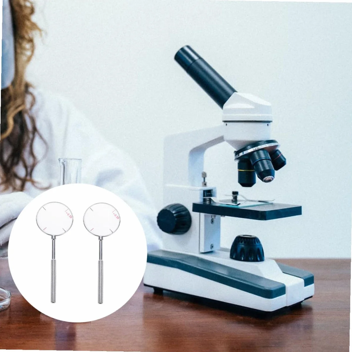 iplusmile Adaptador Espejo Cilindro Cruzado Herramienta Multifunción Optometría Lentes Cilíndricas Astigmatismo 2 Unidades