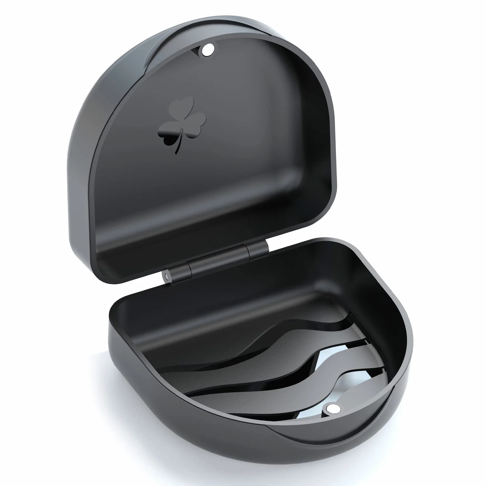 ARGOMAX Estuche Rígido Porta Férulas Dentales, Caja para Brackets y Retenedores, 1 Unidad (Negro)