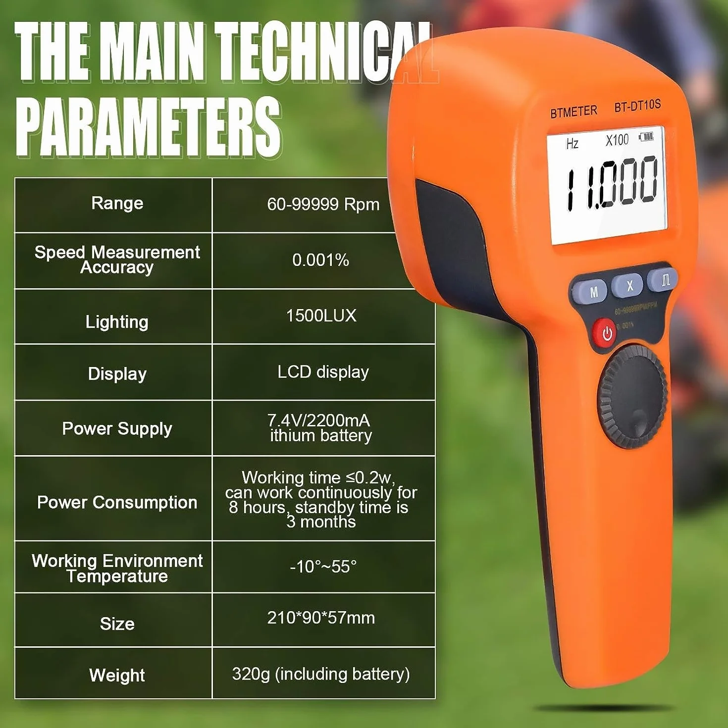 BTMETER Estroboscopio Digital 60-99999 RPM Tacómetro LED Alta Precisión Medidor de Velocidad
