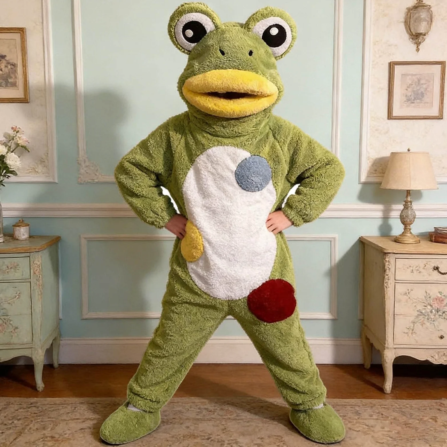 Onesie - Pijama unisex divertido para adultos, diseño de dibujos animados, mono de cuerpo completo con zapatillas y peine, color aleatorio para hombres y mujeres, ropa para el hogar, fiesta