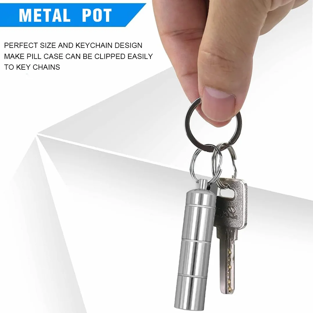 Pastillero para llaves 3 compartimentos impermeable aluminio 2 unidades