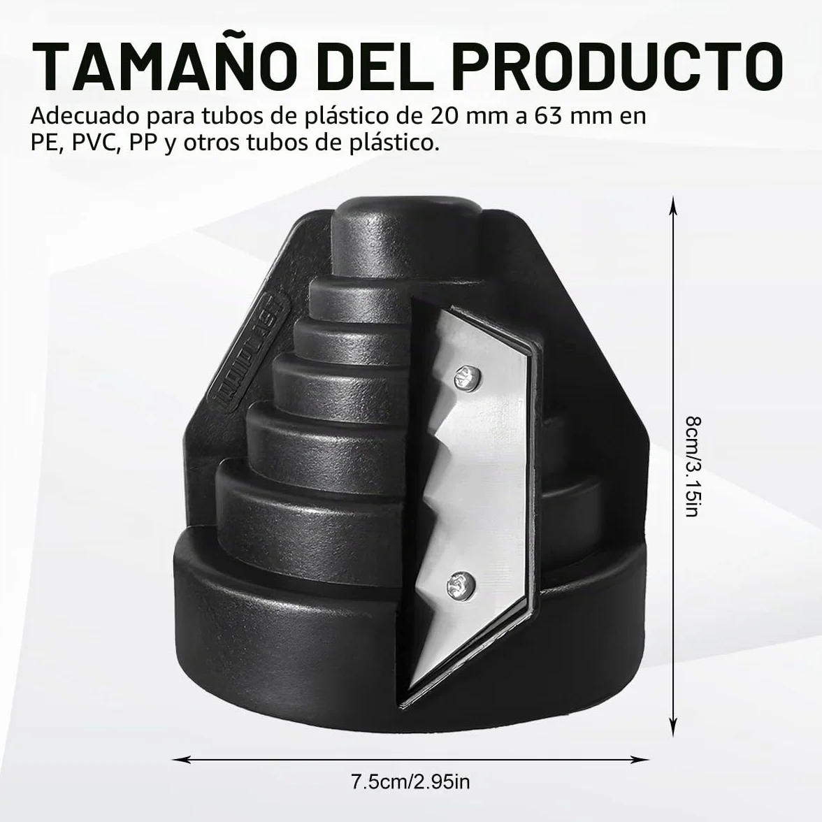 Desbarbador Manual de Tubos de PVC, PP y PE, Herramienta para Biselar Tubos de 20-63 mm