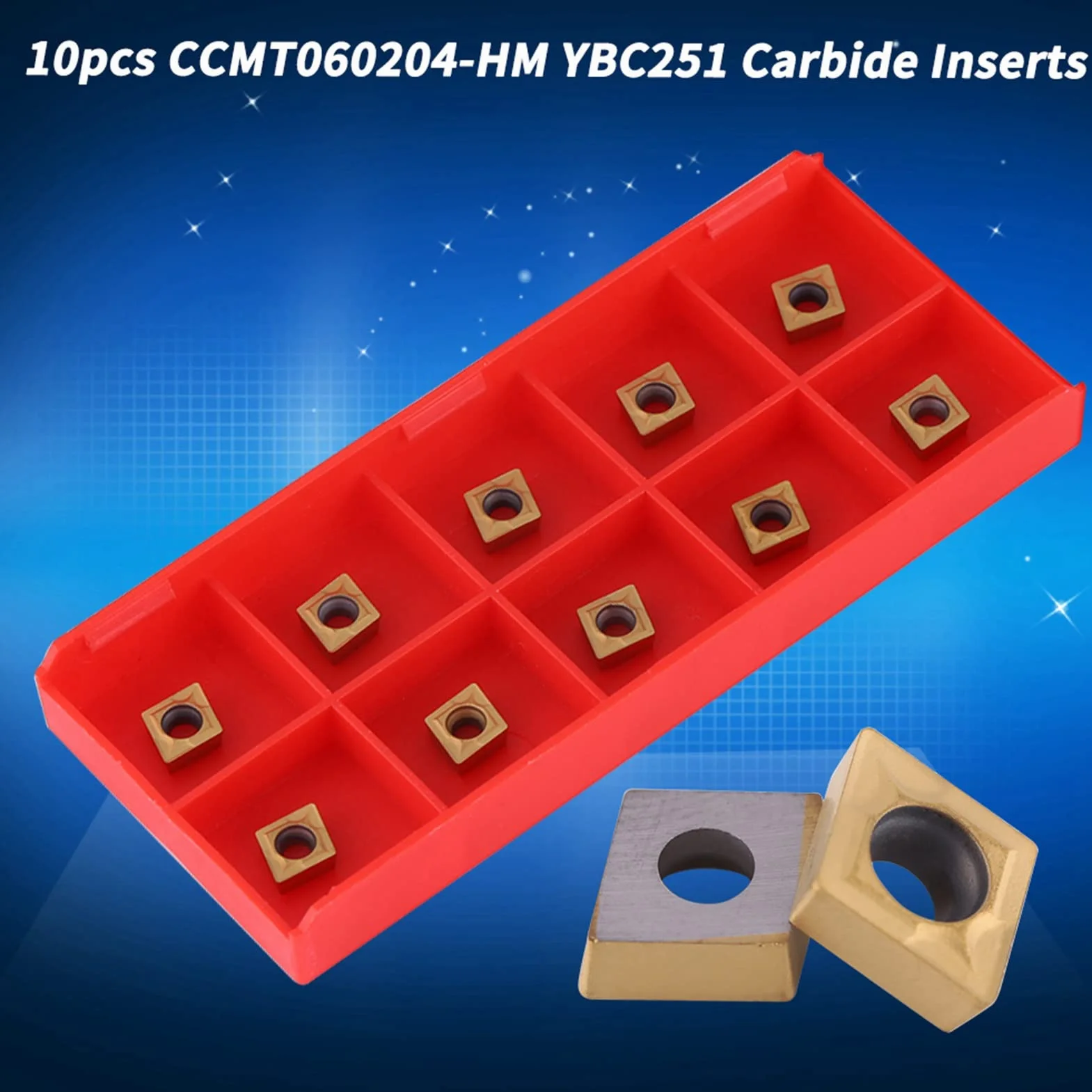 Insertos de torno de carburo CCMT060204 HM YBC251 para herramientas de mecanizado semi de acero