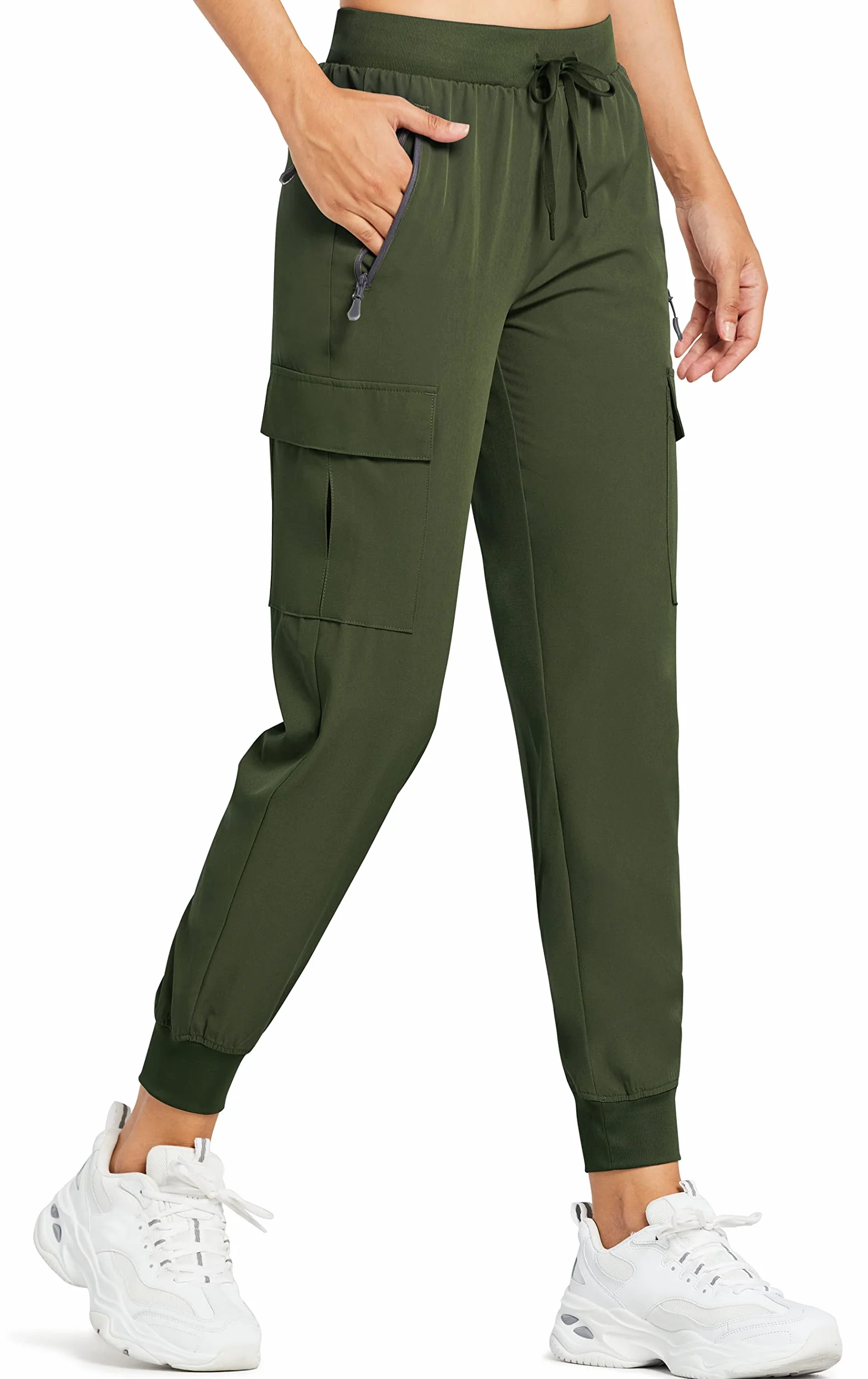 Pantalones Trekking Mujer Cargo Jogger Ligeros Secado Rápido Senderismo Impermeables Pantalón de Verano Jogging Exteriores al Aire Libre