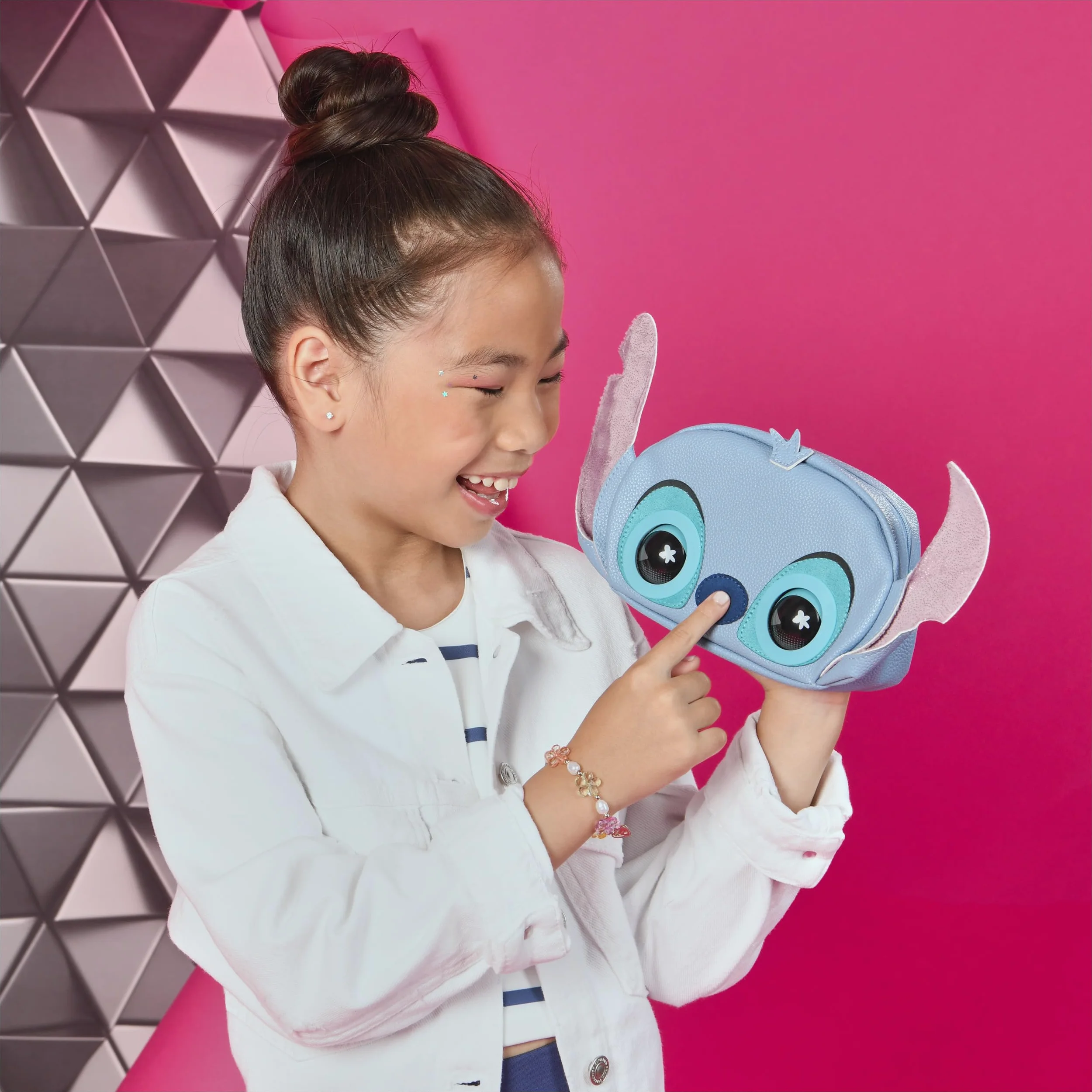 Purse Pets, Disney Stitch - Bolso interactivo para mascotas y niñas con licencia oficial, más de 30 sonidos y reacciones, bolsa cruzada, para niños