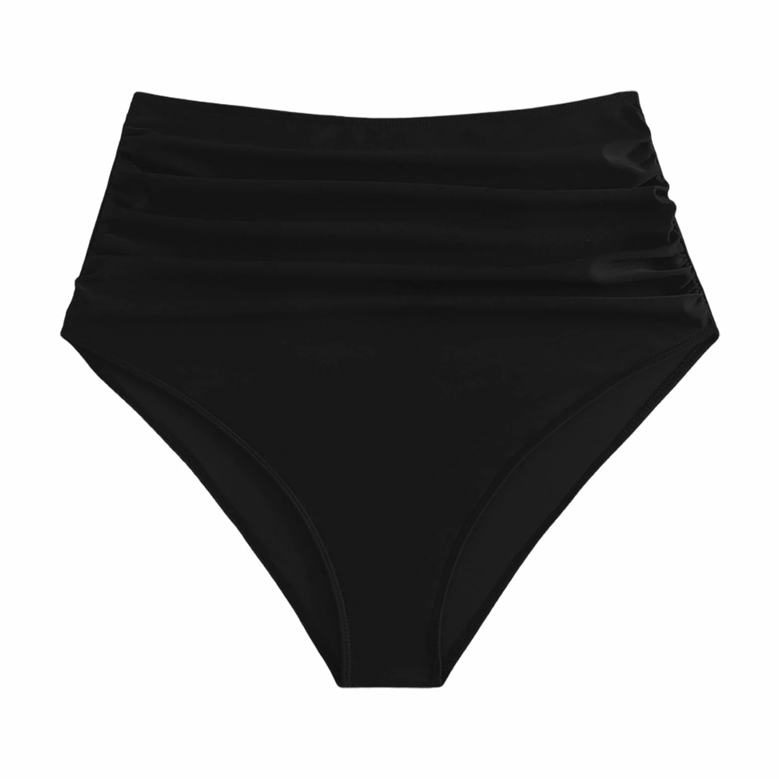 Mujer Bragas Bikini Culotte Cintura Alta Drapeado Control de Abdomen Deportivo Natacion