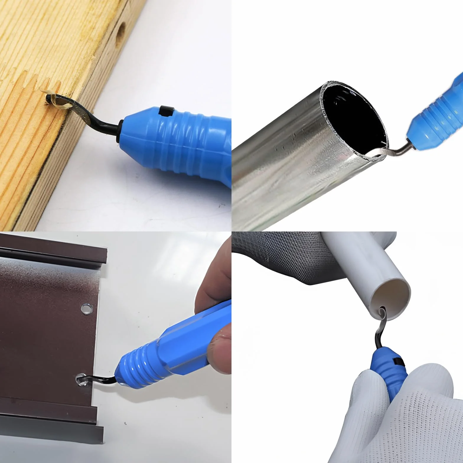 Desbarbador Manual Plástico 10 Piezas Cuchillas 360° Rotación Herramienta Desbarbado 5 Limas Diamante Acero Aluminio Plástico Madera