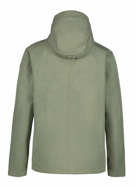 Icepeak AALEN - Chubasquero para hombre, 100% poliéster, capucha extraíble, impermeable, senderismo y exterior, verde claro, 50