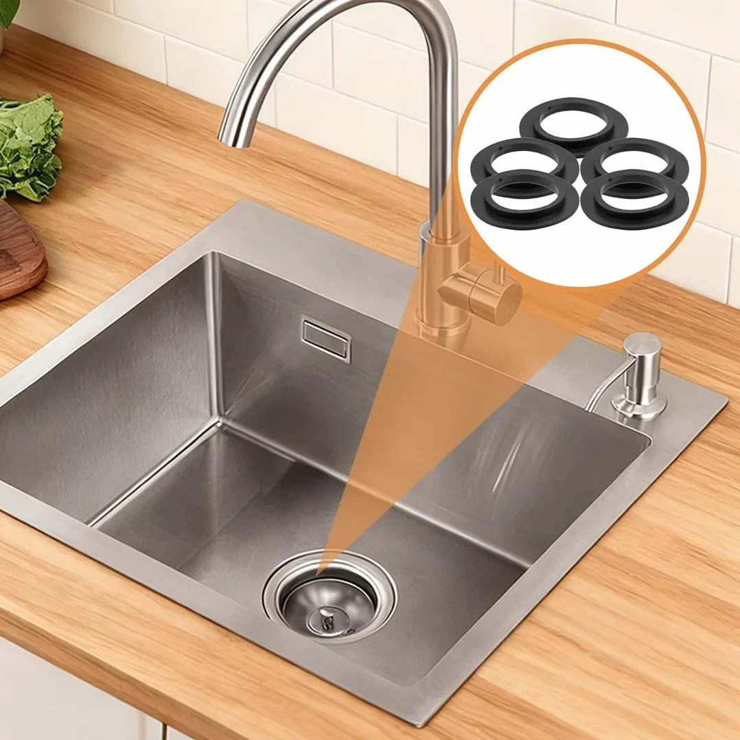 Junta Universal para Fregadero 5 Unidades con Anillo de Sellado, Accesorios de Repuesto para Cocina