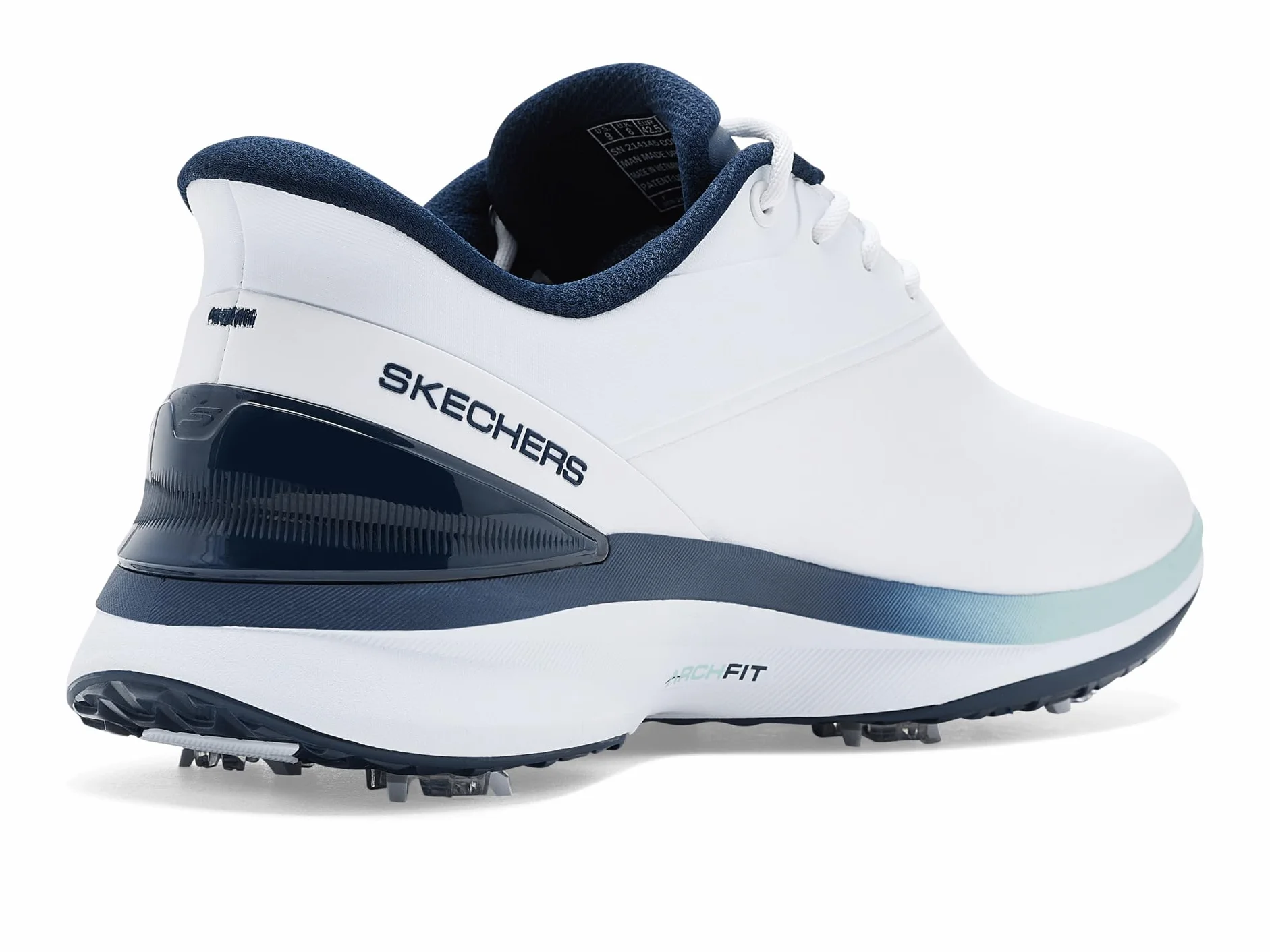 Skechers Golf Blade Tour SL, Zapatos de Golf para Hombre, Estándar (Blanco/Azul Marino, Sistema Tallas Calzado EU, Adulto, Números, Mediano, 43)