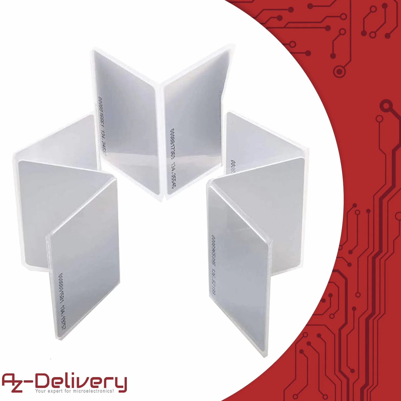 AZDelivery RFID Tarjeta Llave 125 kHz Blanco Numeradas 10 Stk Compatible Arduino