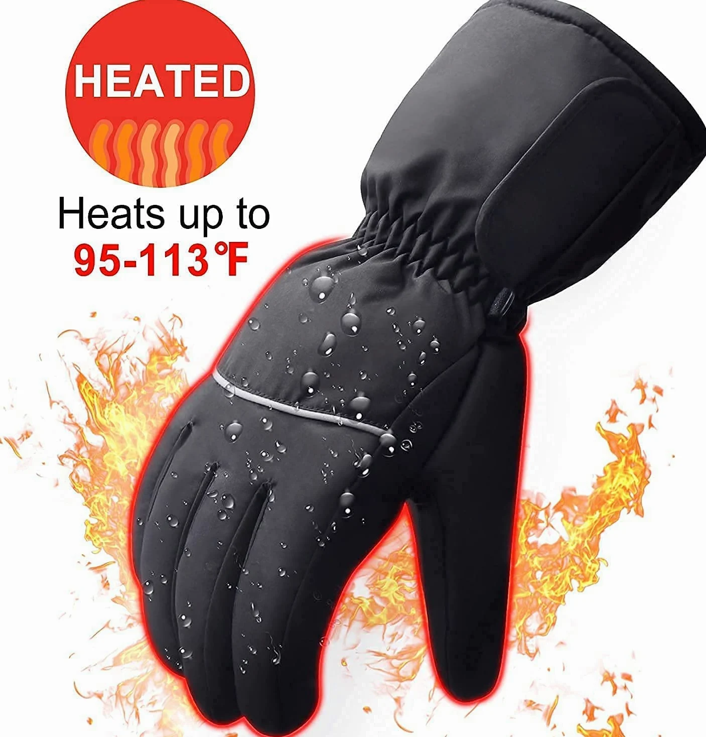 SBTXHJWCGLD Guantes térmicos eléctricos Recargables Guantes térmicos a batería, Pantalla táctil Impermeable con Aislamiento térmico para Deportes de Invierno al Aire Libre Escalada Senderismo