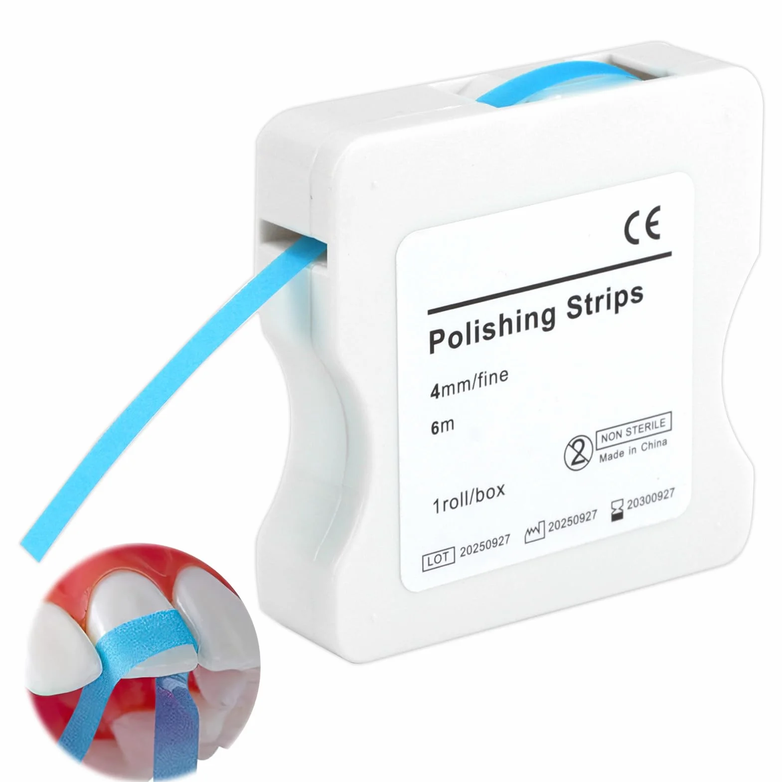 Papel Lija Dental Bandas Abrasivas 6m/Rollo Tamaño Fino 4mm Ancho Herramienta de Lijado Interdental