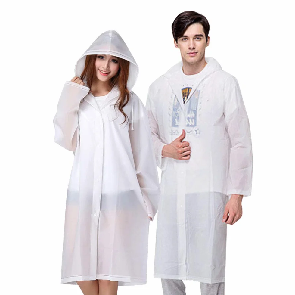 Vicloon Poncho de Lluvia Impermeable Reutilizable con Capucha y Mangas, 2 Paquete, EVA Ligero para Viajes Excursionismo