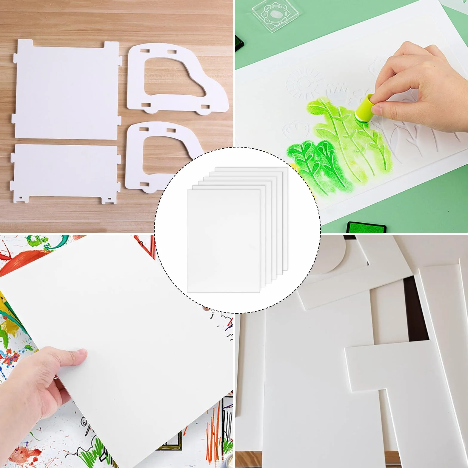 Láminas de Plástico PP A4, 1 mm Grosor, 21 x 29,7 cm, 7 Piezas para Modelismo y Manualidades