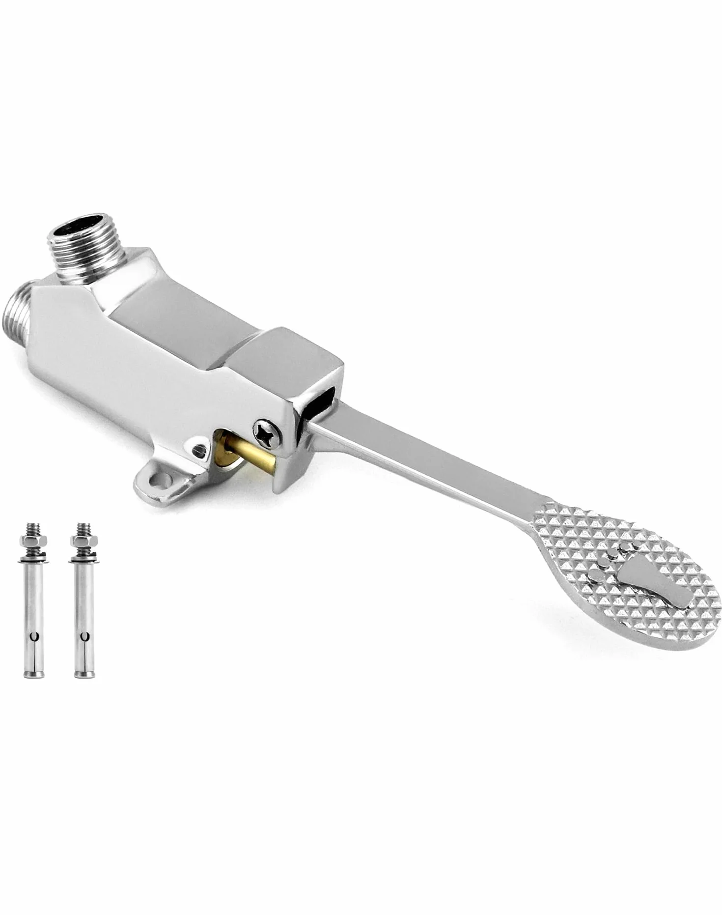 QWORK Válvula de Pedal en Piso, Válvula de Agua Cromada para Cocina y Baño