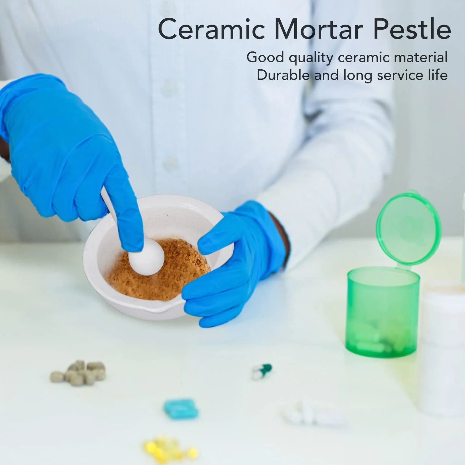 Tyenaza Juego De 5 Morteros De Cerámica 100 Ml Resistentes Al Calor Químico Suministros De Laboratorio Científico