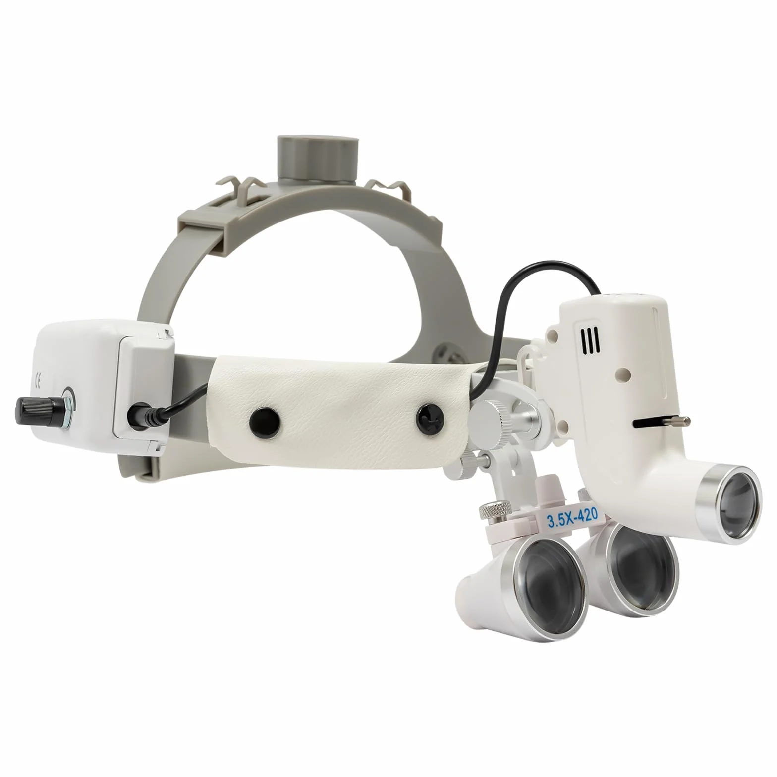 Lupa dentista binocular 3.5x 420mm con luz quirúrgica médica