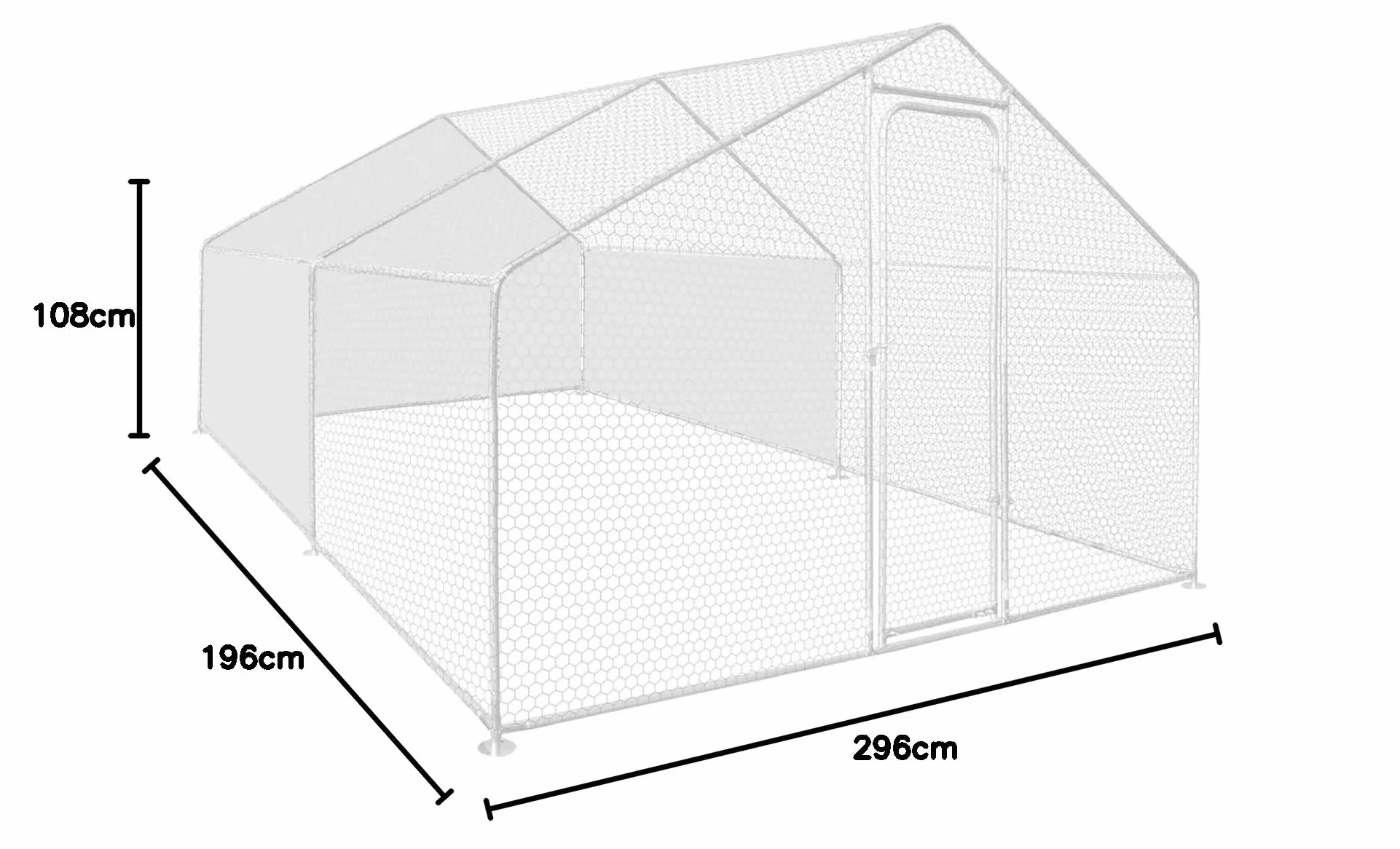 Lona impermeable blanca 150 GR para corrales de gallineros 1 trasera 2 lados